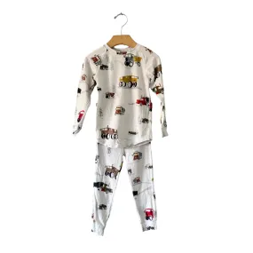 Loulou Lollipop / White x tractor pajama set / 2T Loulou Lollipop / White x tractor pajama set / 2T
