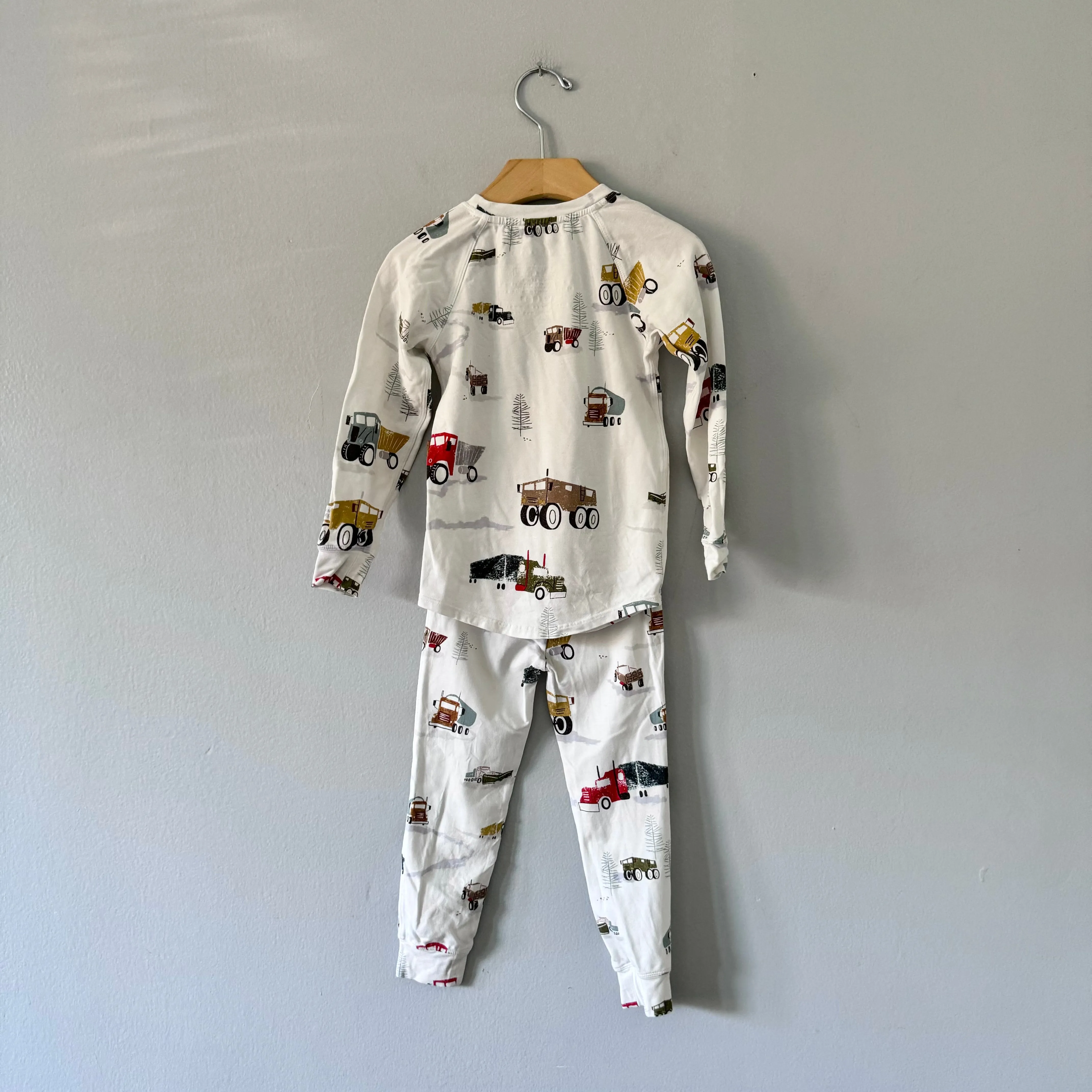 Loulou Lollipop / White x tractor pajama set / 2T