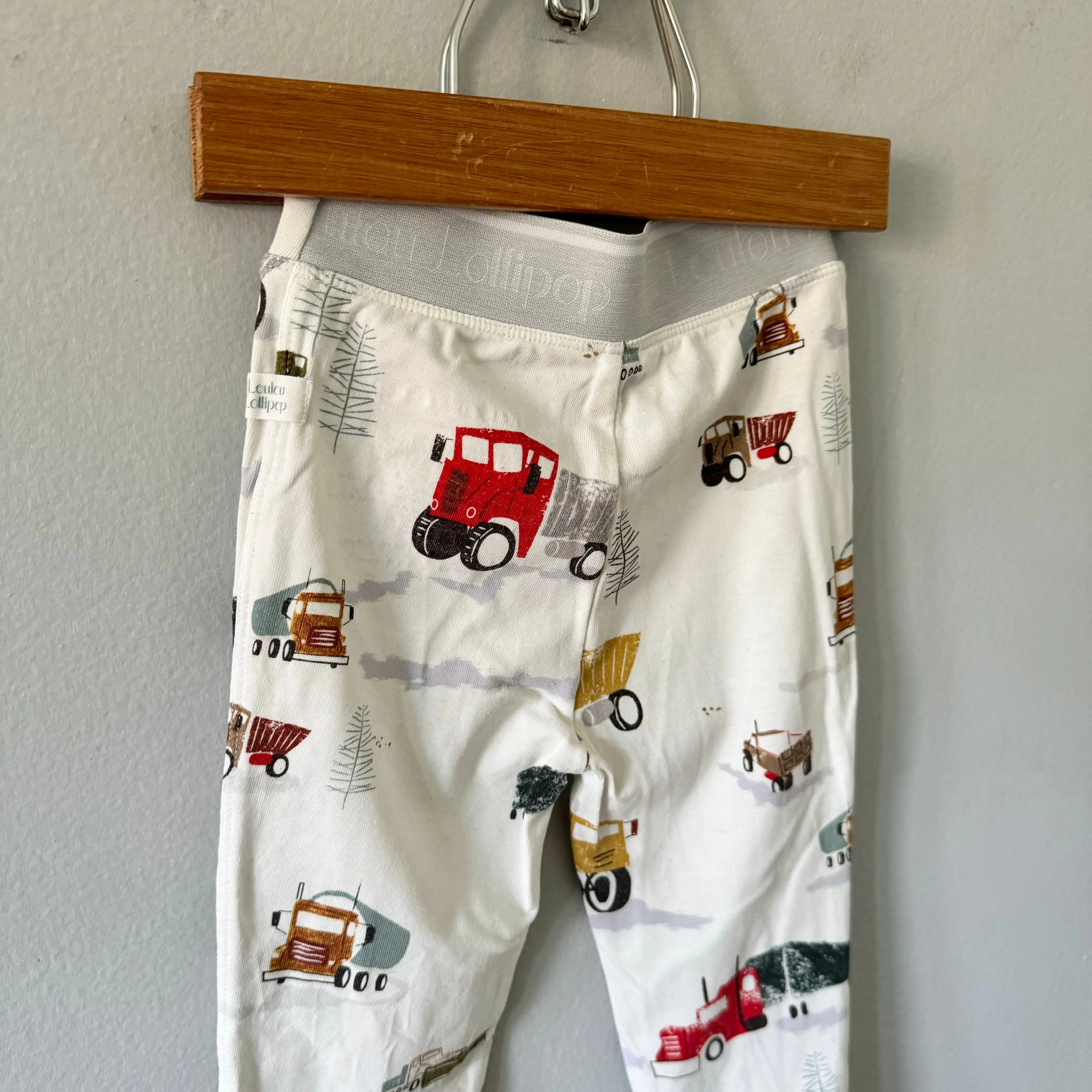 Loulou Lollipop / White x tractor pajama set / 2T