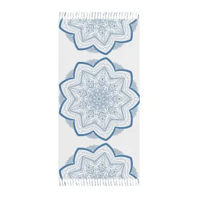 Mandala Art Beach Cloth - Handmade Steel Blue Mandala Art Beach Cloth - Handmade Steel Blue