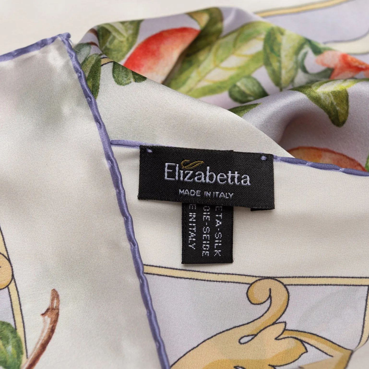 Melograno - Hand Rolled Silk Foulard - Lavender