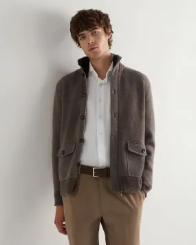 Men's Herringbone Cashmere Jacket Biscotti Brown Men's Herringbone Cashmere Jacket Biscotti Brown