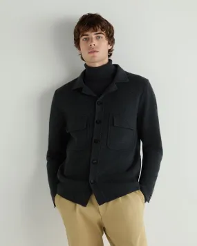 Men's Milano Cashmere Overshirt Dark Charcoal Grey Men's Milano Cashmere Overshirt Dark Charcoal Grey