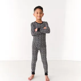Monochrome Chevron Two-Piece Pajama Set Monochrome Chevron Two-Piece Pajama Set
