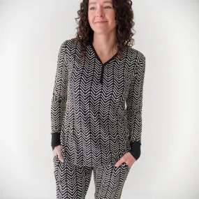Monochrome Chevron Women's Pajama Top Monochrome Chevron Women's Pajama Top