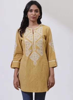 Mustard Yellow Embroidered Nargis Kurti Mustard Yellow Embroidered Nargis Kurti