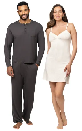 Naturally Nude Chemise & Comfort Club Couples Pajamas Naturally Nude Chemise & Comfort Club Couples Pajamas