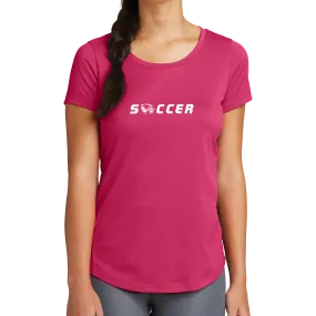 New Era Ladies Series Performance Scoop Tee- Soccer Head New Era Ladies Series Performance Scoop Tee- Soccer Head