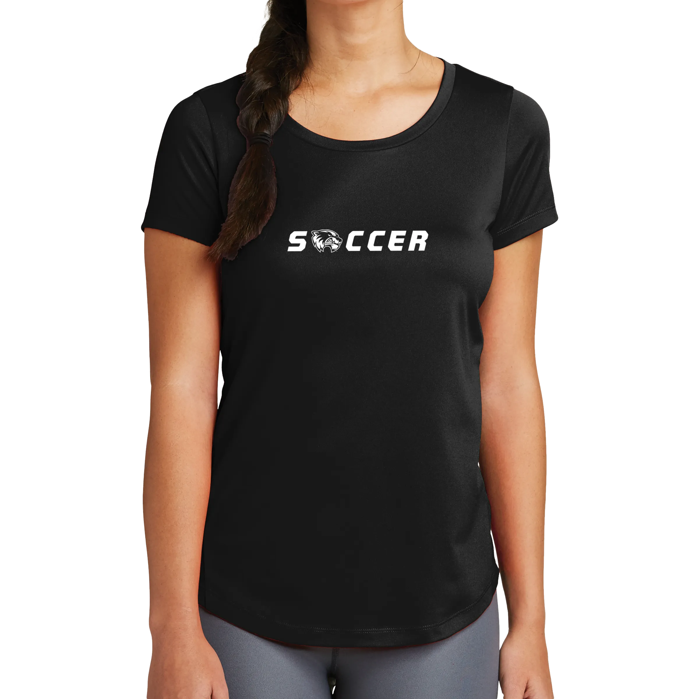 New Era Ladies Series Performance Scoop Tee- Soccer Head