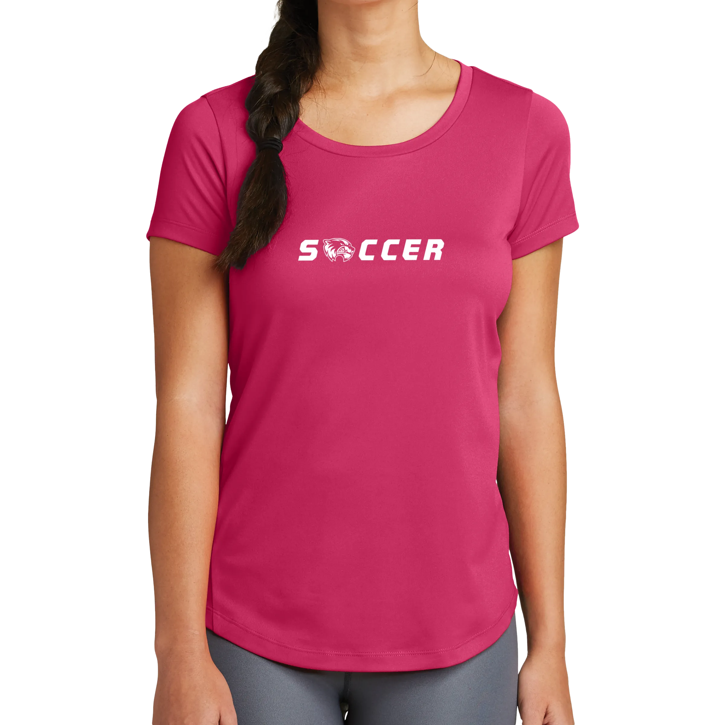 New Era Ladies Series Performance Scoop Tee- Soccer Head