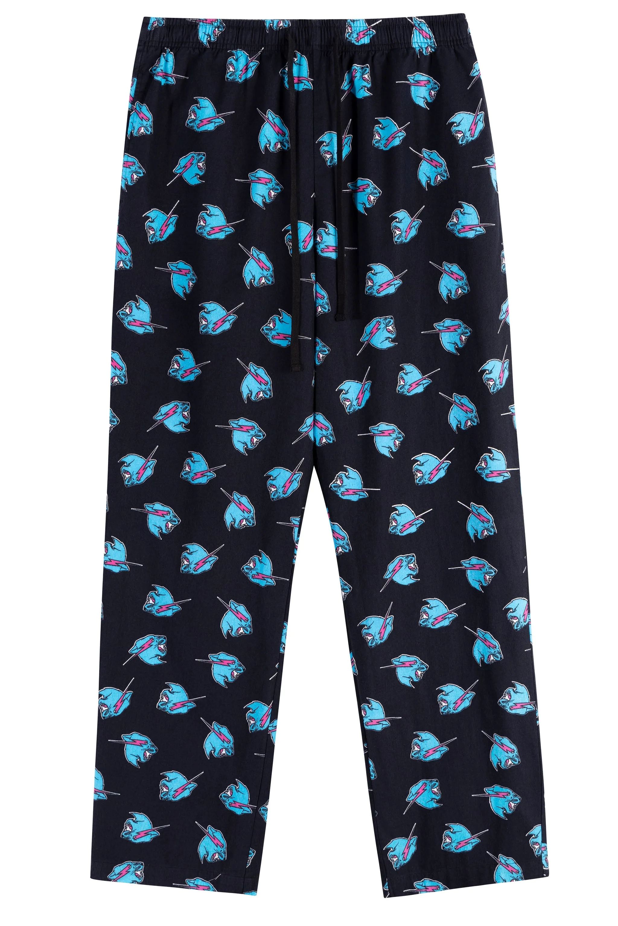 PANTHER FLANNEL PAJAMA PANTS - BLACK