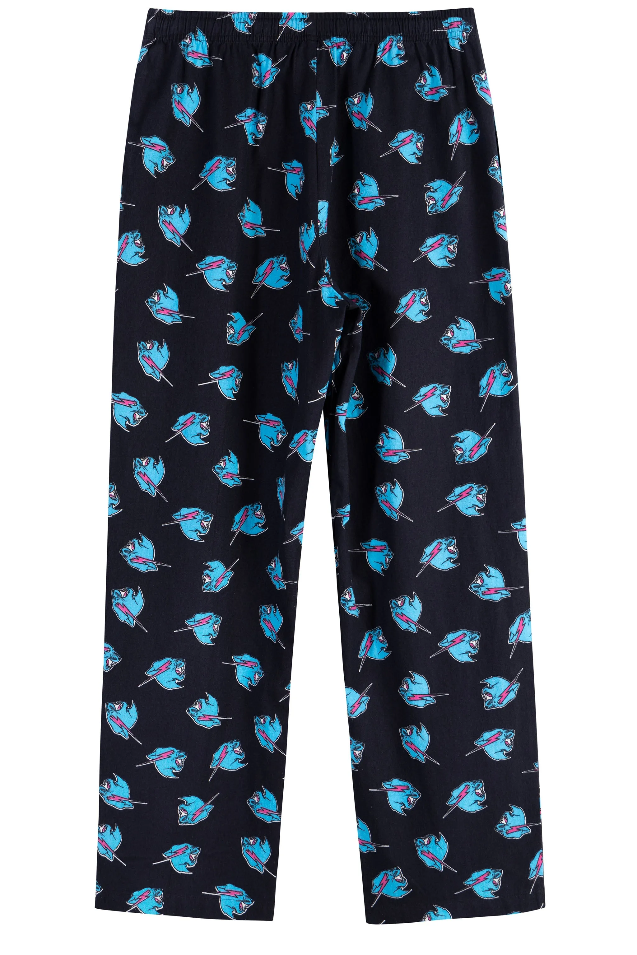 PANTHER FLANNEL PAJAMA PANTS - BLACK