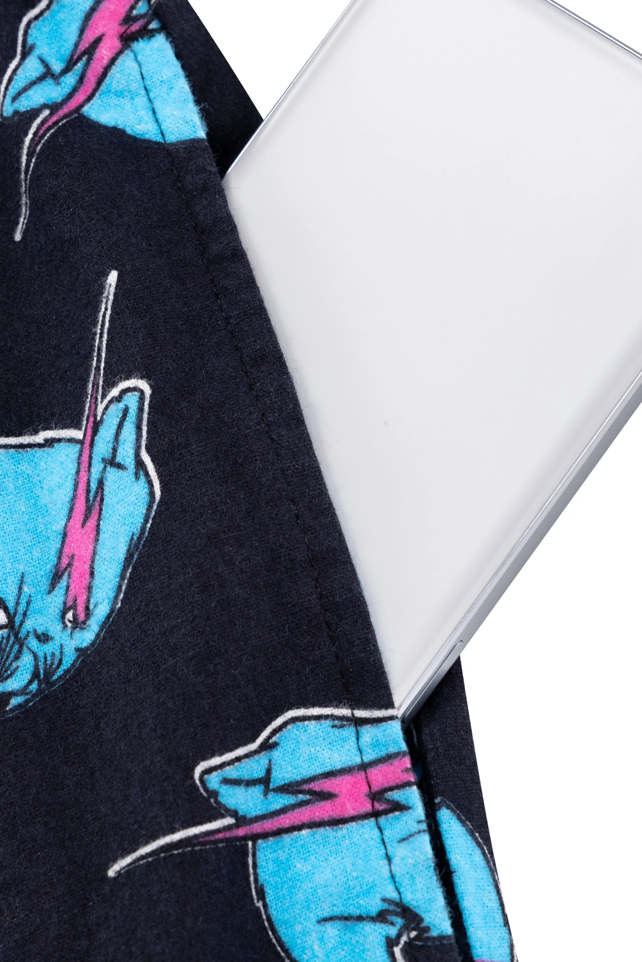 PANTHER FLANNEL PAJAMA PANTS - BLACK