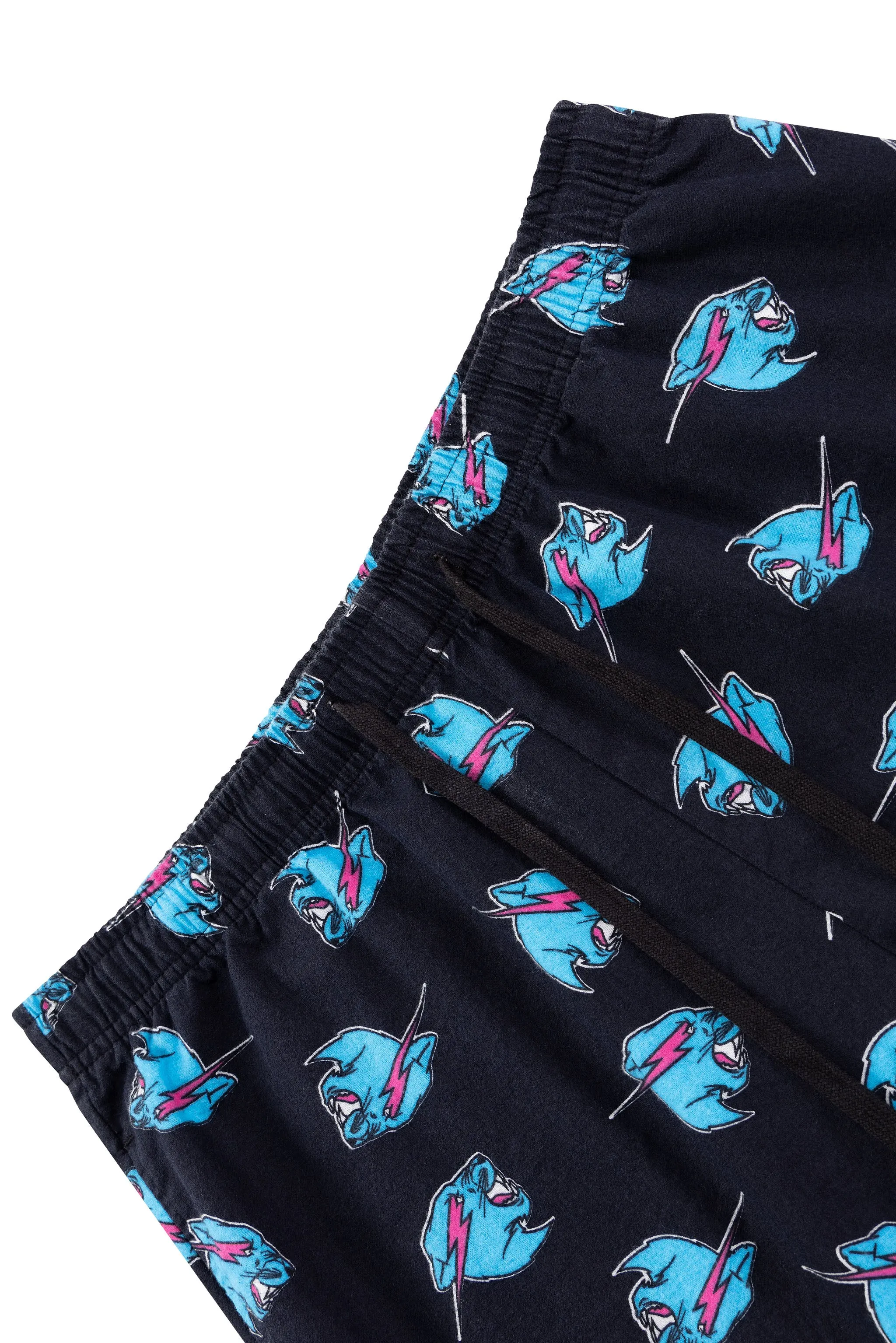 PANTHER FLANNEL PAJAMA PANTS - BLACK