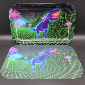 Pulsar Metal Rolling Tray w/ Lid | 11x7 | 80s T-Rex Pulsar Metal Rolling Tray w/ Lid | 11x7 | 80s T-Rex