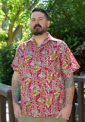 "Final Sale" Fish Tiles Paradise Button-Up Shirt "Final Sale" Fish Tiles Paradise Button-Up Shirt