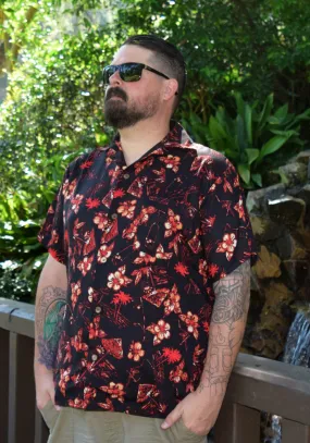 "Final Sale" Hibiscus Happy Hour Paradise Button-Up Shirt "Final Sale" Hibiscus Happy Hour Paradise Button-Up Shirt