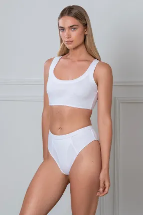 Rib Boyfriend Briefs White Rib Boyfriend Briefs White