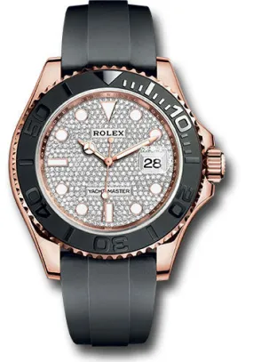 Rolex Everose Gold Yacht-Master 40 Watch - Diamond Paved Dial - Oysterflex Strap - 126655 dp Rolex Everose Gold Yacht-Master 40 Watch - Diamond Paved Dial - Oysterflex Strap - 126655 dp