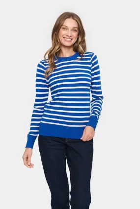 Saint Tropez Fikam Long Sleeve Pullover In Surf Blue Saint Tropez Fikam Long Sleeve Pullover In Surf Blue