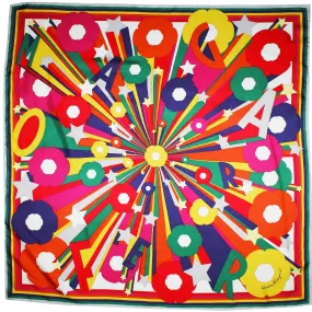 Salvatore Ferragamo Silk Scarf Rainbow Design - 36 Inch Square Foulard SALE Salvatore Ferragamo Silk Scarf Rainbow Design - 36 Inch Square Foulard SALE