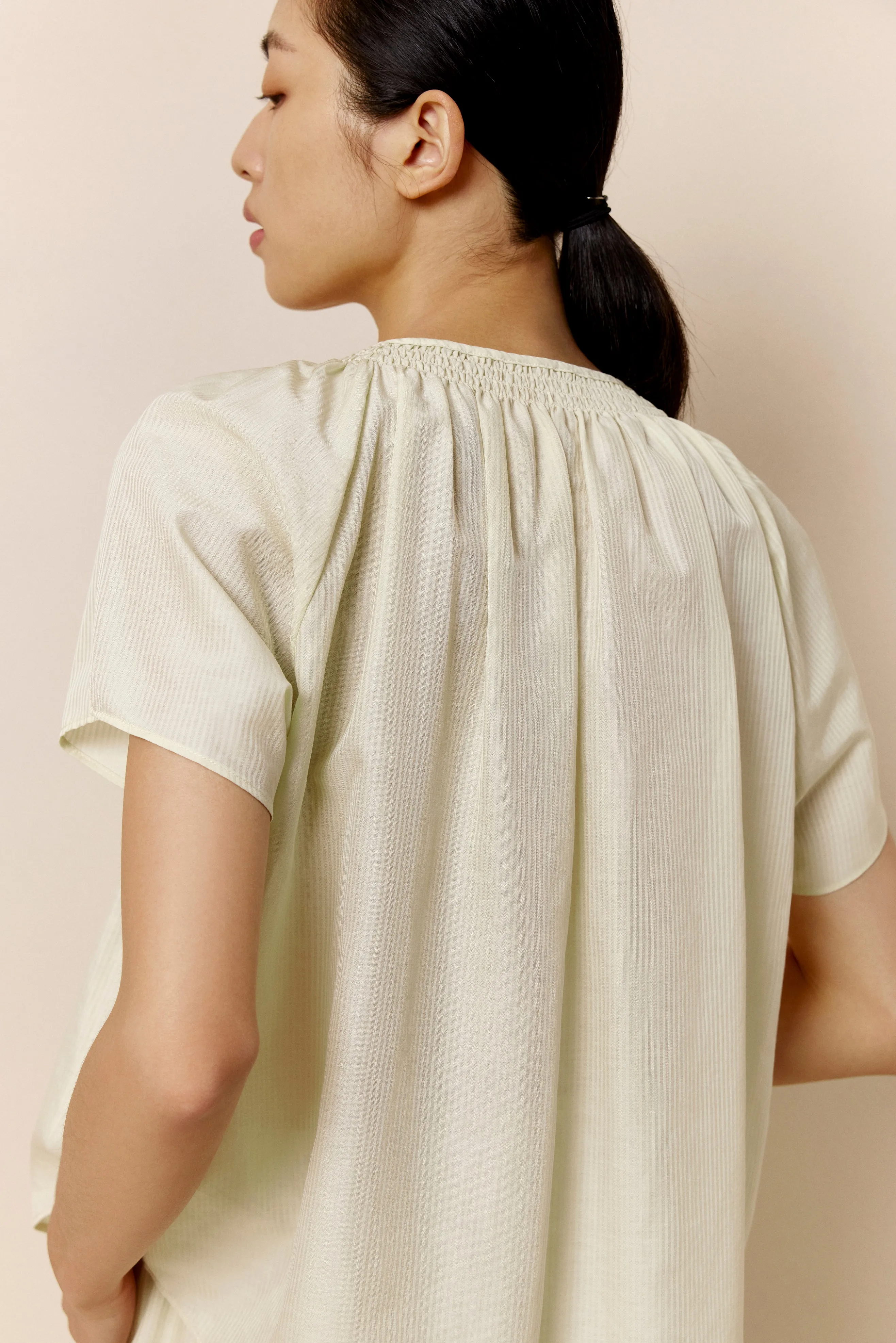Silk Cotton U Neck Pajama Top