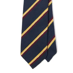 Silk Shantung Textured Stripe Hand-rolled Tie Silk Shantung Textured Stripe Hand-rolled Tie