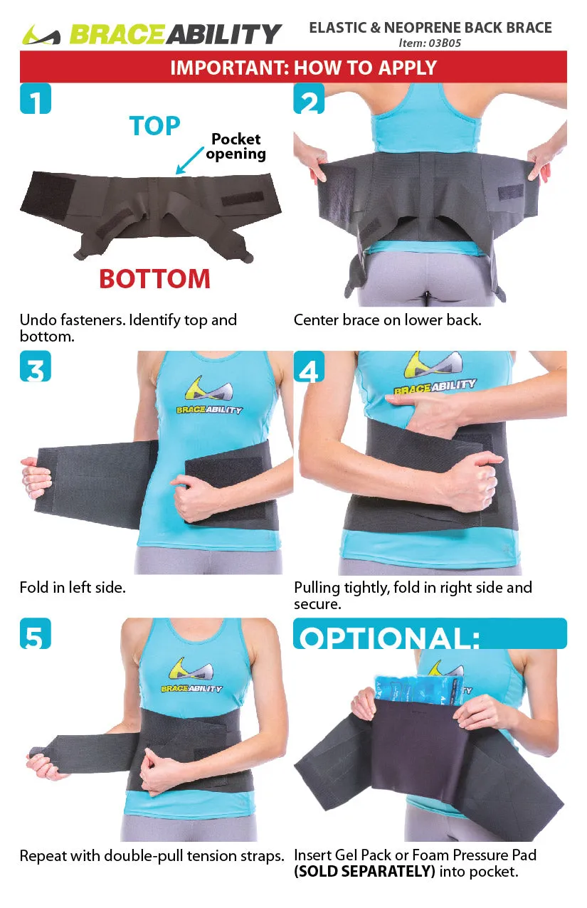 Sleeping Back Brace | Comfortable Nighttime and Sitting Lumbar Elastic Compression Neoprene Support