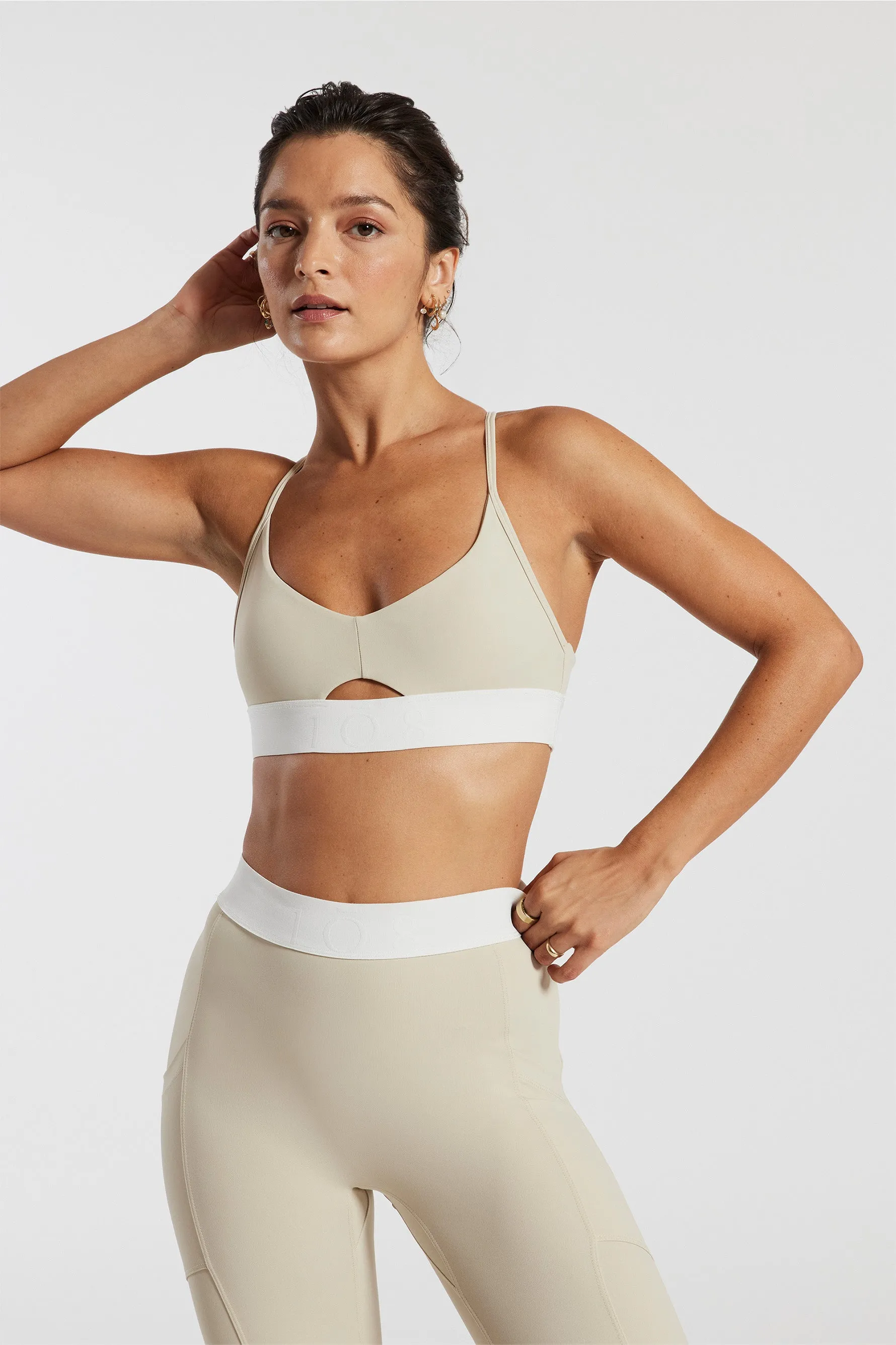 Tulum Sweetheart Jaquard Bra - Sand/white